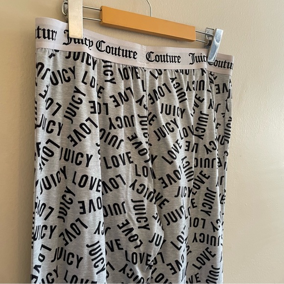 Juicy Couture Grey & Black “Love Juicy” Print Cuffed Pajama Pants – Medium GUC - Picture 12 of 16